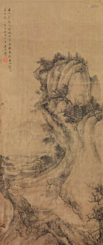 王原祁(1642-1715) 古径幽谷 设色绢本 立轴
