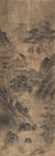 唐 寅(1470-1523) 访友图 设色纸本 立轴