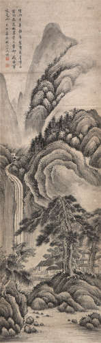 王 素(1794-1877) 烟雨千峰 设色纸本 立轴