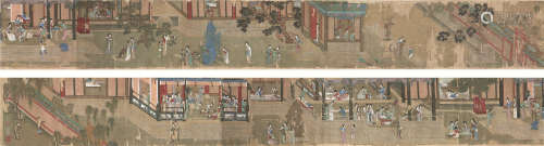 仇 英(1498-1552) 游春图 设色纸本 手卷