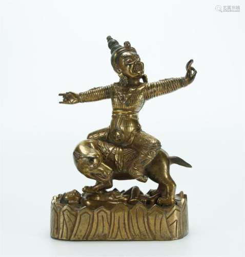 Antique gilt bronze Buddha statue