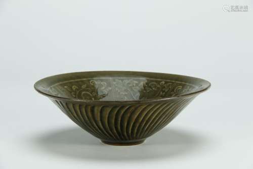 A nice carved celadon Yaozhou bowl