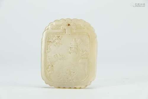 Well-carved low-relief jade pendant