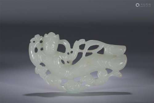 Superb white jade carved specimen