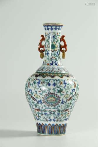 Superb Doucai two ears vase