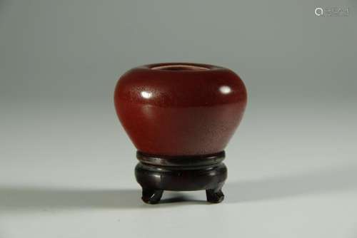 Antique blood-red glazed water pot