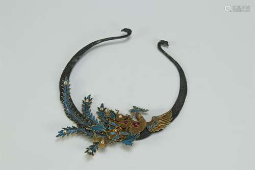 A kingfisher vermeil/enamel lady's necklace