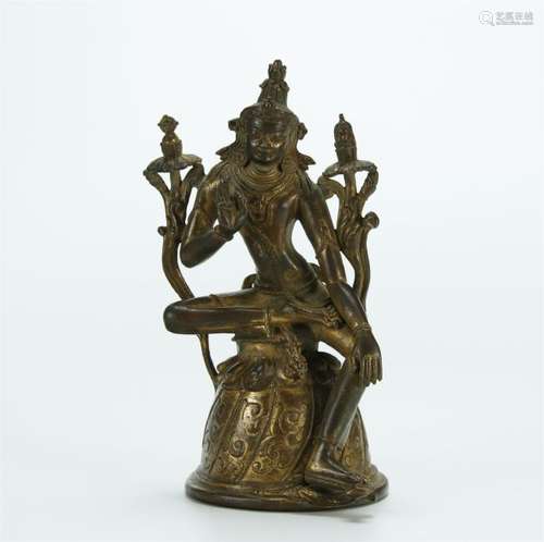 Antique gilt bronze figure of tara