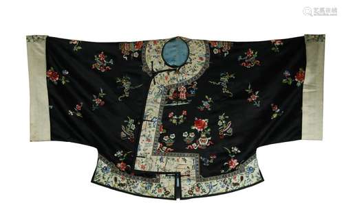 19th C. silk embroidered lady's robe