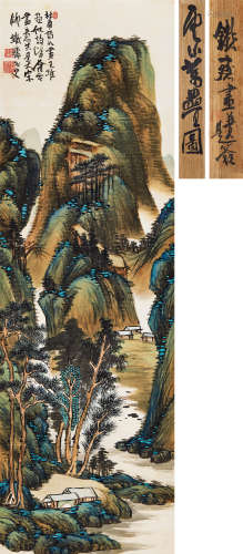 富冈铁斋（1837～1934） 杜甫诗意图 立轴 设色纸本