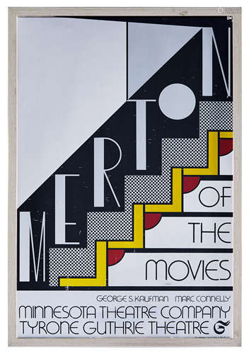 ROY LICHTENSTEIN 1968年作 MERTON OF THE MOVIES 银箔彩色丝网印刷海报