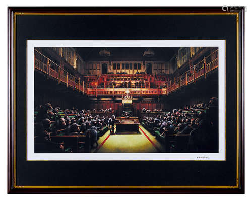 Banksy 2017 Parliment 复刻版画