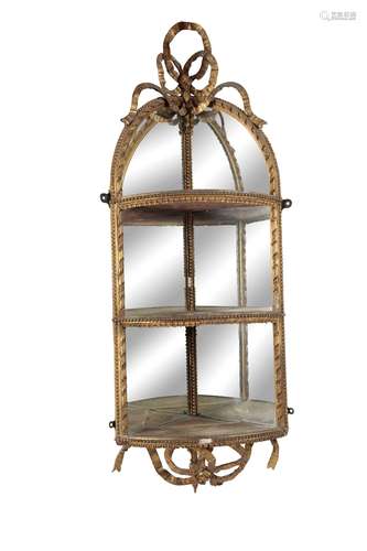 VICTORIAN GILTWOOD AND GESSO HANGING CORNER ETAGERE