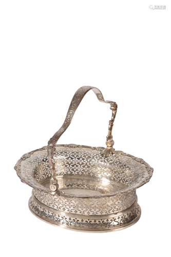 GEORGE II SILVER SWING-HANDLED CAKE BASKET