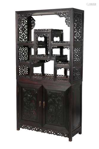 CHINESE HARDWOOD DISPLAY CABINET