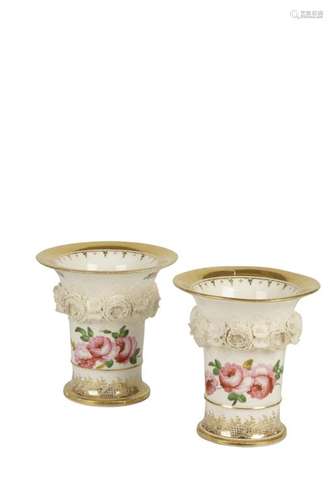 PAIR OF PORCELAIN SPODE STYLE VASES