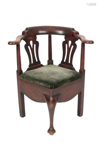 GEORGE III OAK COMMODE CORNER CHAIR