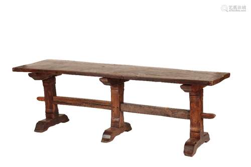 JAMES I STYLE OAK TRESTLE REFECTORY TABLE