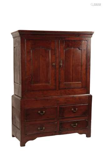 GEORGE III OAK PRESS CUPBOARD