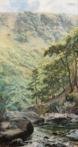 HARRY SUTTON PALMER (1854-1933) Lake District river landscape