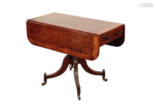 REGENCY MAHOGANY AND KINGWOOD BANDED PEMBROKE TABLE