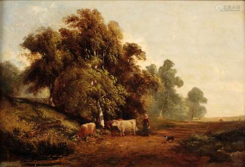 JAMES STARK (1794-1859) A drover and her cattle on a country lane