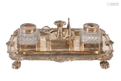 GEORGE III SILVER INKSTAND