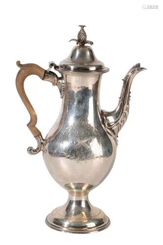 GEORGE III SILVER COFFEE POT