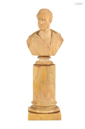 SMALL TERRACOTTA BUST OF GILES PULLE, BY MATTHEW NOBLE