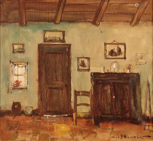 •HENRI JOSEPH PAUWELS (1903-1983) Cottage interior