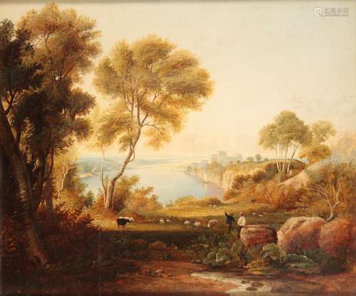 ATTRIBUTED TO ANTHONY VANDYKE COPLEY FIELDING (1787-1855) Extensive open landscape with figures