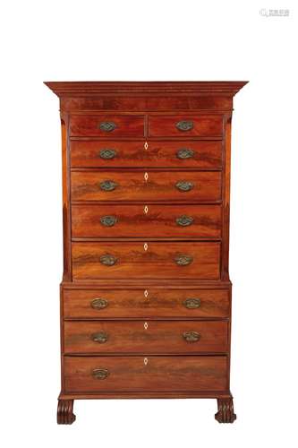 GEORGE III MAHOGANY GUERNSEY TALLBOY