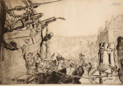 •SIR FRANK BRANGWYN (1867-1956) 'Venetian Mudlarks'