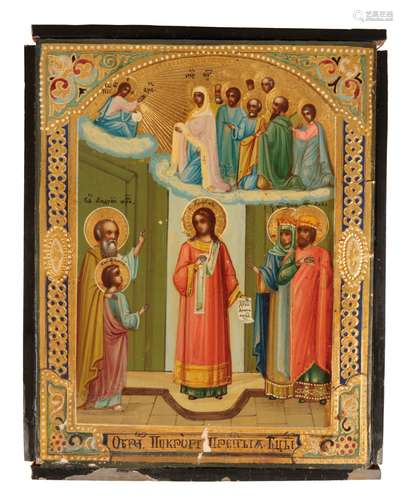 RUSSIAN ORTHODOX SCHOOL, LATE 19TH CENTURY, Christ and his attendants