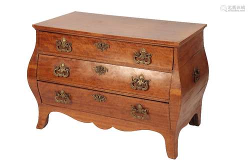 DUTCH MAHOGANY BOMBE COMMODE