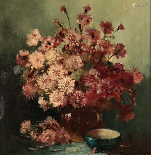 •HENRI JOSEPH PAUWELS (1903-1983) Still life study of flowers