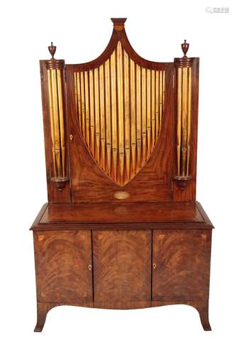 MAHOGANY AND INLAID SIDE CABINET