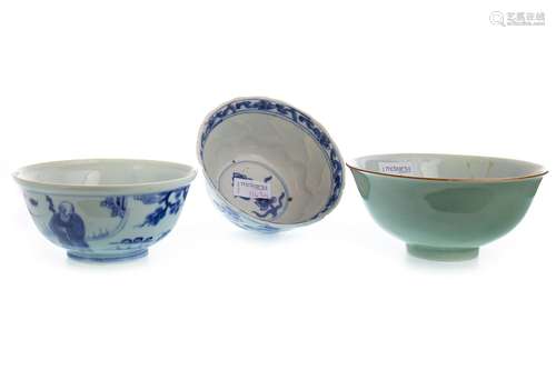 A GROUP OF THREE CHINESE BOWLS