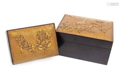 A LOT OF TWO JAPANESE LACQUERED BOXES