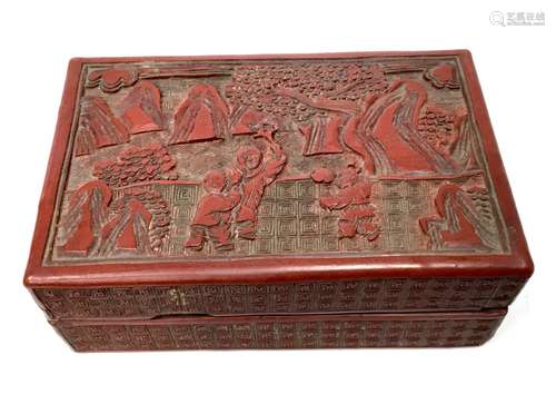 A CHINESE CINNABAR BOX