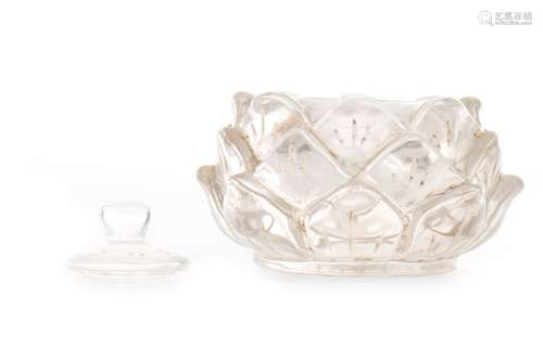 A LATE 19TH/EARLY 20TH CENTURY ROCK CRYSTAL INKWELL