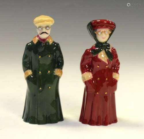 Pair of Royal Worcester Connoisseur Collection limited edition candle snuffers - Male and female