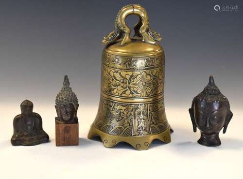 Small group of South East Asian items comprising: seated cross-legged Buddha, 6cm high, together