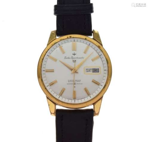 Seiko - Gentleman's Sportsmatic number 5 wristwatch, silvered dial with gilt markers, batons and