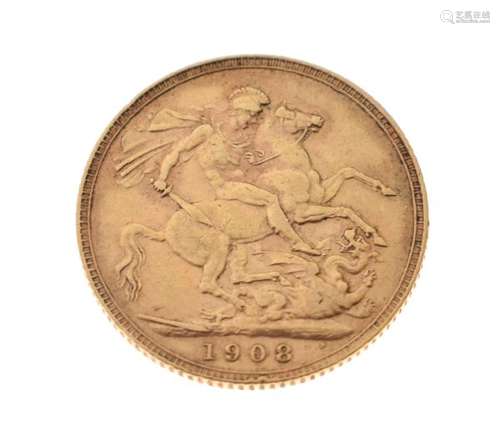 Coins - Edward VII full sovereign 1908