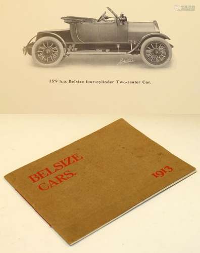 Automobilia - Vintage car brochure 'Belsize Cars 1913'