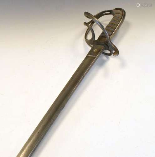 19th Century British Naval Sword, shagreen grip, marked 'Proved' to top of blade, 95cm long overall