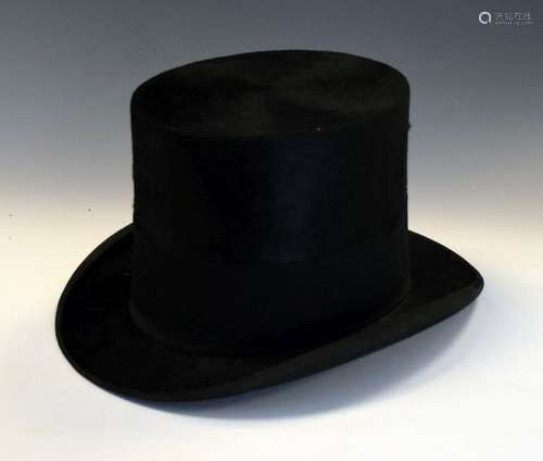 Vintage brushed moleskin top hat, Garlick & Sons Ltd, Bristol, no size noticed but internal