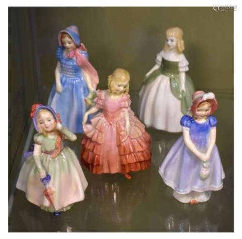 Five Royal Doulton figures - Wendy HN2109, Penny HN2338, Rose HN1368, Ivy HN1768 and Babie HN1679