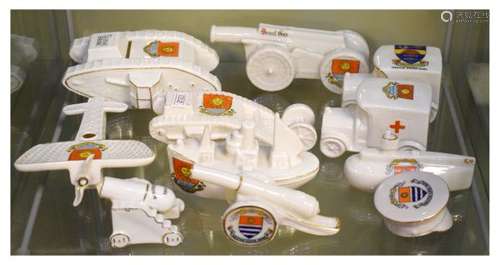 Crested china - Quantity of World War I designs, all having Weston Super Mare crest